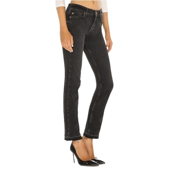 Free People x We The Free Slim Boyfriend Distressed Faded Black Jeans Size 32 - Picture 4 of 12